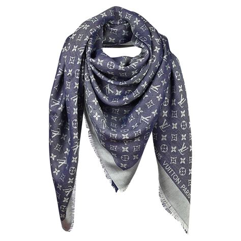 louis vuitton blue denim scarf|louis vuitton purse scarf women's.